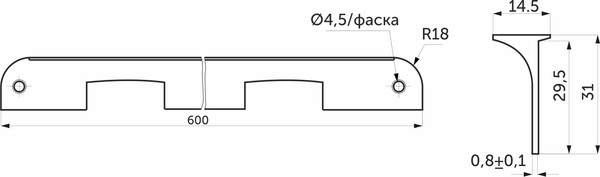 Изображение товара Соединительная планка для столешницы AKS 28 R18 / 22 254 (алюминий)