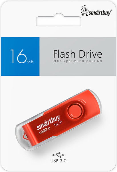 Изображение товара USB flash накопитель SmartBuy Twist 16Gb / SB016GB3TWR (красный)