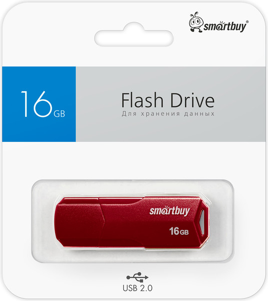 Изображение товара USB flash накопитель SmartBuy Clue 16Gb / SB16GBCLU-BG (бордовый)