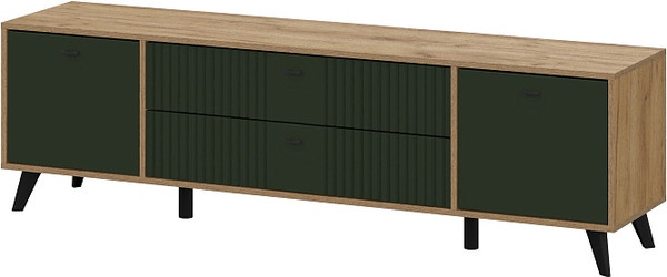 Изображение товара Тумба Arvento Милан К для телевидеоаппаратуры с ящиками (дуб золотой/олива софт)