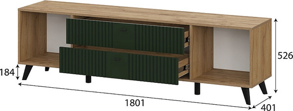 Изображение товара Тумба Arvento Милан К для телевидеоаппаратуры с ящиками (дуб золотой/олива софт)