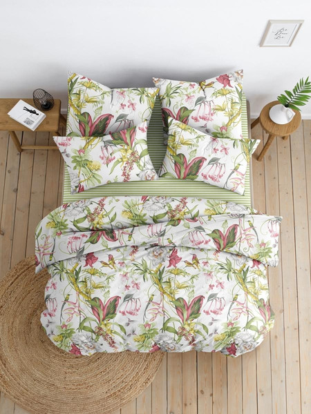 Изображение товара Комплект постельного белья Ночь нежна Гарден бердс 1.5сп 70x70 / 70823-1+70471-8
