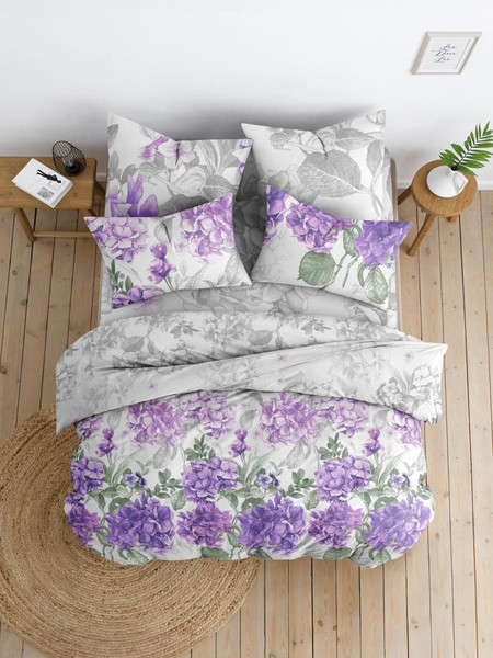 Изображение товара Комплект постельного белья Ночь нежна Гортензия Евро 70x70 / 20766-1+20312-24
