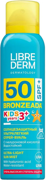 Изображение товара Спрей солнцезащитный Librederm Bronzeada SPF50+ ультралегкий (200мл)