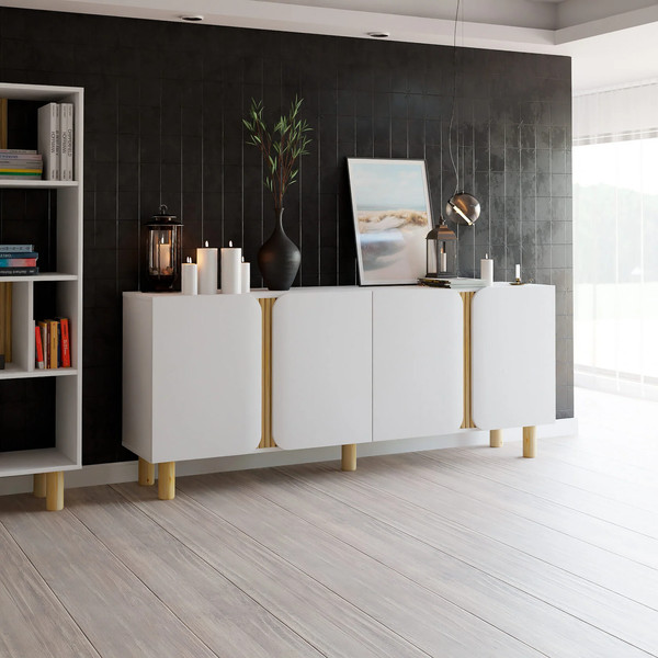 Изображение товара Тумба Dipriz Ola 4дв / Д.98029 (белый/лак)