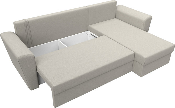 Изображение товара Диван угловой Лига Диванов Амстердам Лайт правый / 121167 (рогожка амур бежевый)