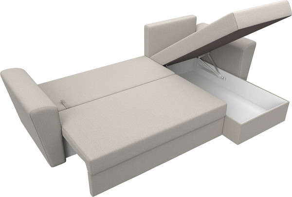 Изображение товара Диван угловой Лига Диванов Амстердам Лайт правый / 121167 (рогожка амур бежевый)