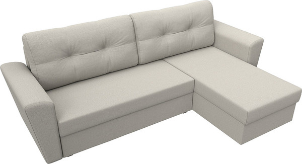 Изображение товара Диван угловой Лига Диванов Амстердам Лайт правый / 121167 (рогожка амур бежевый)