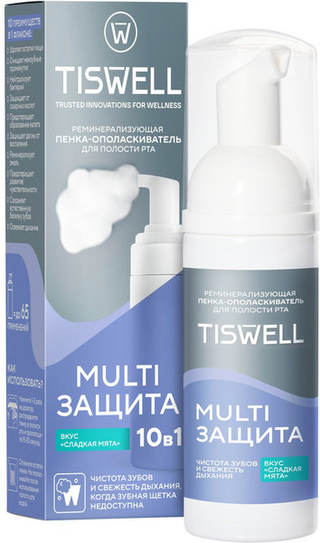 Изображение товара Пенка для полости рта Tiswell Реминерализующая Сладкая мята 10в1 (50мл)