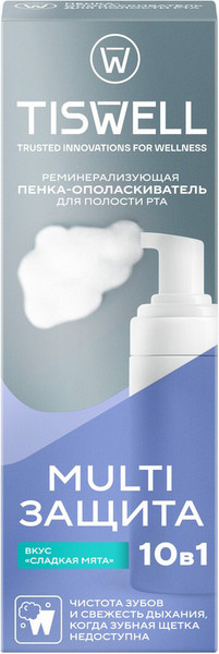 Изображение товара Пенка для полости рта Tiswell Реминерализующая Сладкая мята 10в1 (50мл)