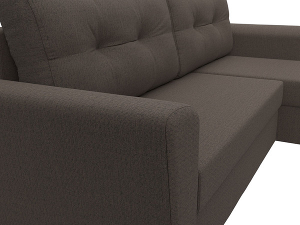 Изображение товара Диван угловой Лига Диванов Амстердам Лайт правый / 121168 (рогожка амур коричневый)