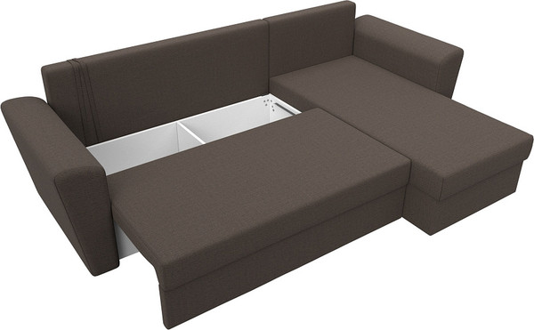 Изображение товара Диван угловой Лига Диванов Амстердам Лайт правый / 121168 (рогожка амур коричневый)