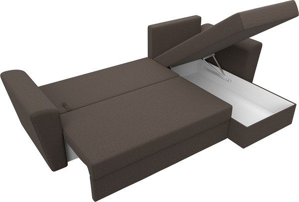 Изображение товара Диван угловой Лига Диванов Амстердам Лайт правый / 121168 (рогожка амур коричневый)