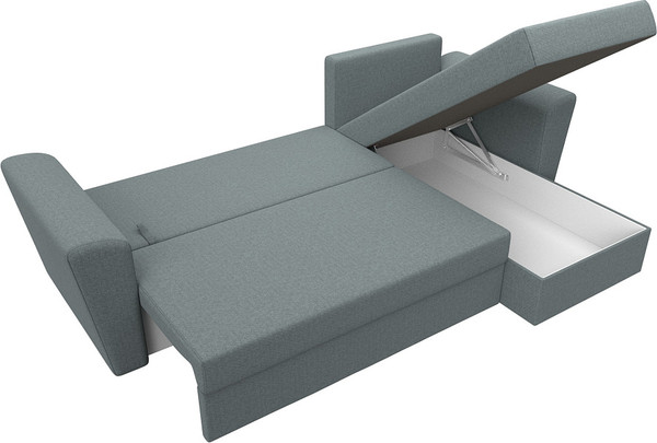 Изображение товара Диван угловой Лига Диванов Амстердам Лайт правый / 121169 (рогожка амур серый)