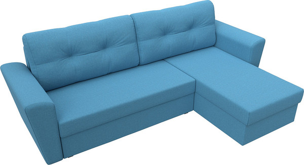 Изображение товара Диван угловой Лига Диванов Амстердам Лайт правый / 121170 (рогожка амур голубой)