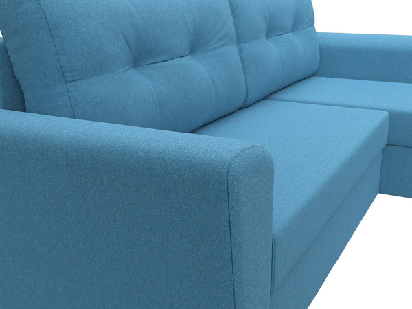 Изображение товара Диван угловой Лига Диванов Амстердам Лайт правый / 121170 (рогожка амур голубой)