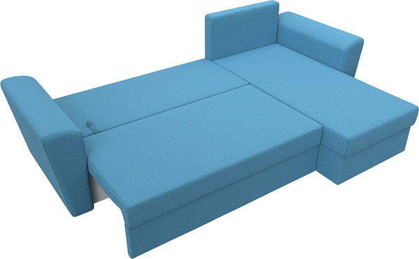 Изображение товара Диван угловой Лига Диванов Амстердам Лайт правый / 121170 (рогожка амур голубой)