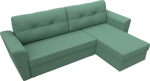 Изображение товара Диван угловой Лига Диванов Амстердам Лайт правый / 121171 (рогожка амур зеленый)