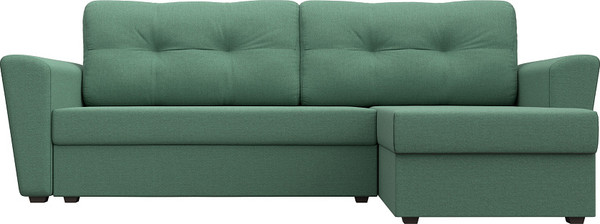 Изображение товара Диван угловой Лига Диванов Амстердам Лайт правый / 121171 (рогожка амур зеленый)