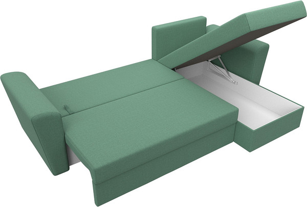 Изображение товара Диван угловой Лига Диванов Амстердам Лайт правый / 121171 (рогожка амур зеленый)