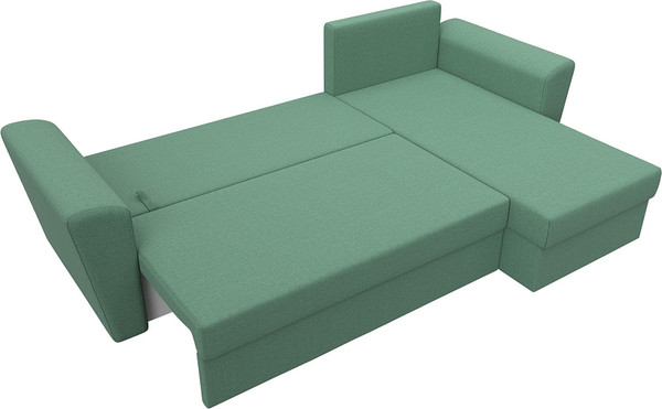 Изображение товара Диван угловой Лига Диванов Амстердам Лайт правый / 121171 (рогожка амур зеленый)