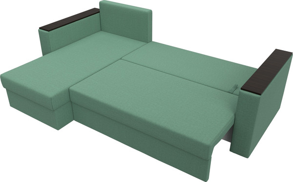 Изображение товара Диван угловой Лига Диванов Атланта без стола левый / 126165L (рогожка амур зеленый)