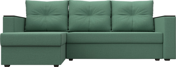 Изображение товара Диван угловой Лига Диванов Атланта без стола левый / 126165L (рогожка амур зеленый)