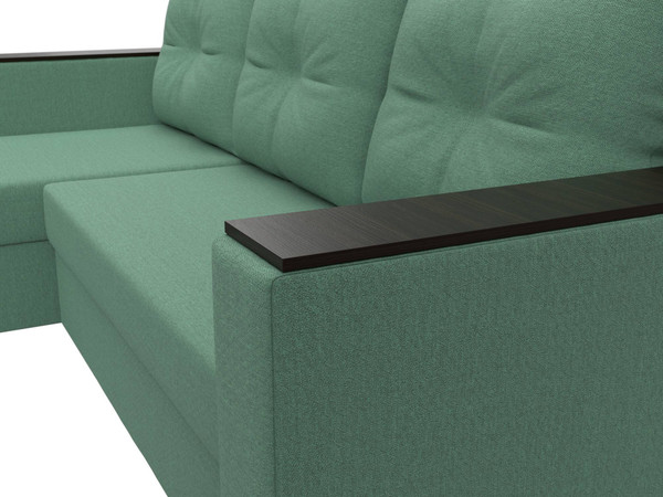 Изображение товара Диван угловой Лига Диванов Атланта без стола левый / 126165L (рогожка амур зеленый)