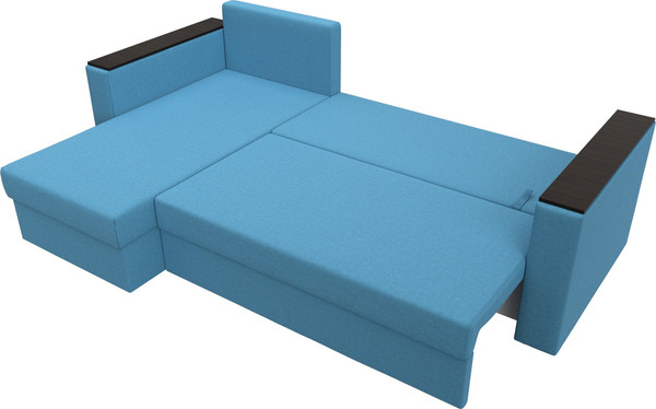 Изображение товара Диван угловой Лига Диванов Атланта без стола левый / 126168L (рогожка амур голубой)