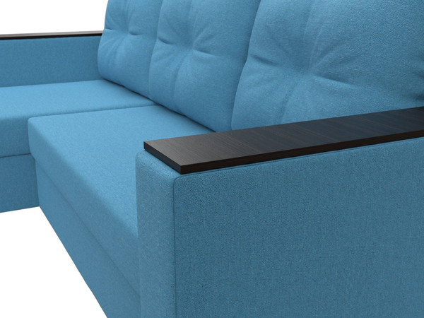 Изображение товара Диван угловой Лига Диванов Атланта без стола левый / 126168L (рогожка амур голубой)