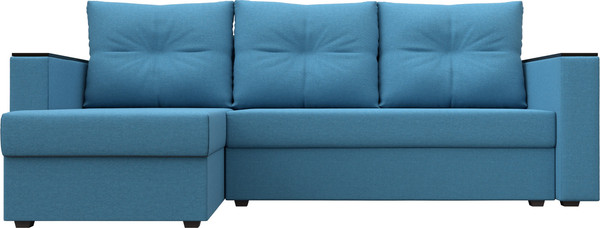 Изображение товара Диван угловой Лига Диванов Атланта без стола левый / 126168L (рогожка амур голубой)