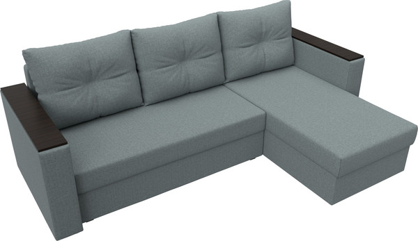 Изображение товара Диван угловой Лига Диванов Атланта без стола правый / 126167 (рогожка амур серый)
