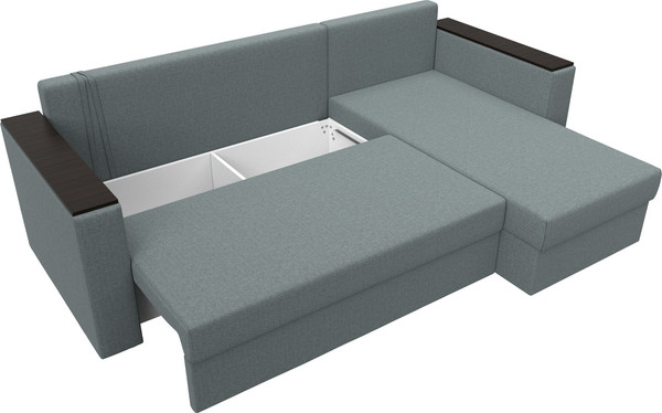 Изображение товара Диван угловой Лига Диванов Атланта без стола правый / 126167 (рогожка амур серый)