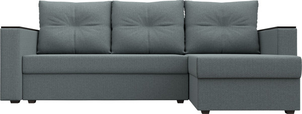 Изображение товара Диван угловой Лига Диванов Атланта без стола правый / 126167 (рогожка амур серый)