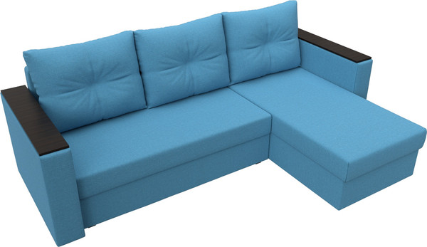 Изображение товара Диван угловой Лига Диванов Атланта без стола правый / 126168 (рогожка амур голубой)