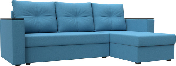 Изображение товара Диван угловой Лига Диванов Атланта без стола правый / 126168 (рогожка амур голубой)