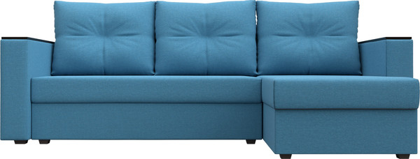 Изображение товара Диван угловой Лига Диванов Атланта без стола правый / 126168 (рогожка амур голубой)