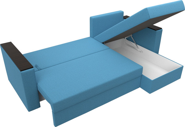 Изображение товара Диван угловой Лига Диванов Атланта без стола правый / 126168 (рогожка амур голубой)