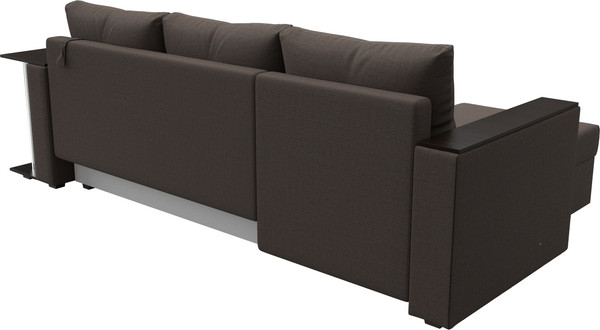 Изображение товара Диван угловой Лига Диванов Атланта со столом левый / 121163L (рогожка амур коричневый)