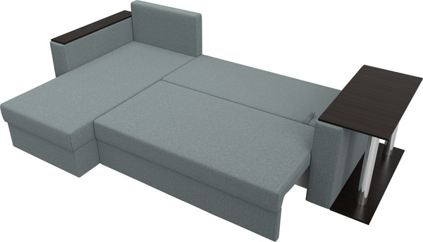 Изображение товара Диван угловой Лига Диванов Атланта со столом левый / 121164L (рогожка амур серый)