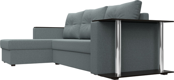 Изображение товара Диван угловой Лига Диванов Атланта со столом левый / 121164L (рогожка амур серый)