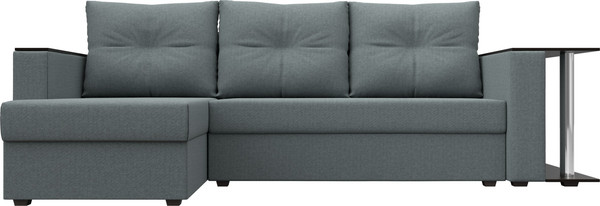 Изображение товара Диван угловой Лига Диванов Атланта со столом левый / 121164L (рогожка амур серый)