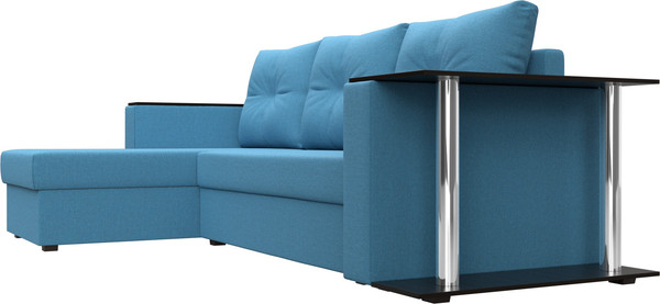 Изображение товара Диван угловой Лига Диванов Атланта со столом левый / 121165L (рогожка амур голубой)
