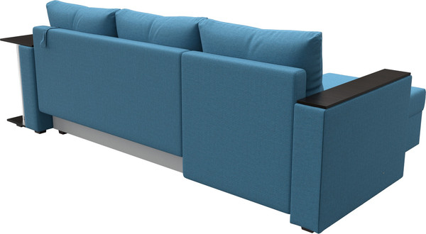 Изображение товара Диван угловой Лига Диванов Атланта со столом левый / 121165L (рогожка амур голубой)