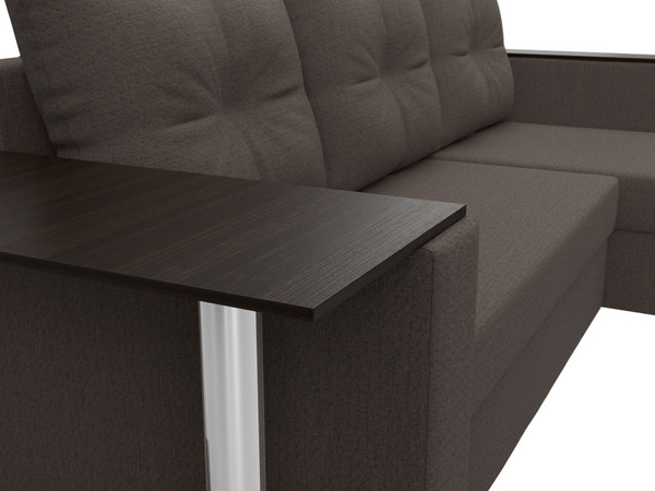 Изображение товара Диван угловой Лига Диванов Атланта со столом правый / 121163 (рогожка амур коричневый)