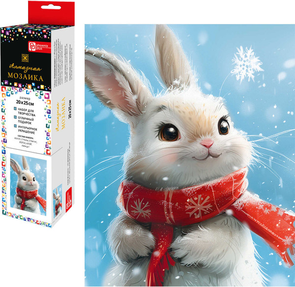 Изображение товара Набор алмазной вышивки Феникс+ Новогодний зайчик / 70797