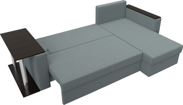 Изображение товара Диван угловой Лига Диванов Атланта со столом правый / 121164 (рогожка амур серый)