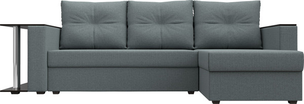 Изображение товара Диван угловой Лига Диванов Атланта со столом правый / 121164 (рогожка амур серый)