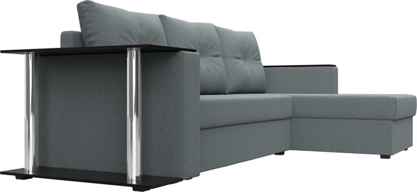 Изображение товара Диван угловой Лига Диванов Атланта со столом правый / 121164 (рогожка амур серый)