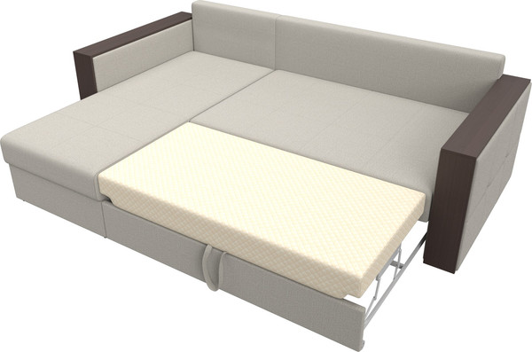 Изображение товара Диван угловой Лига Диванов Валенсия Лайт левый / 125970L (рогожка амур бежевый)